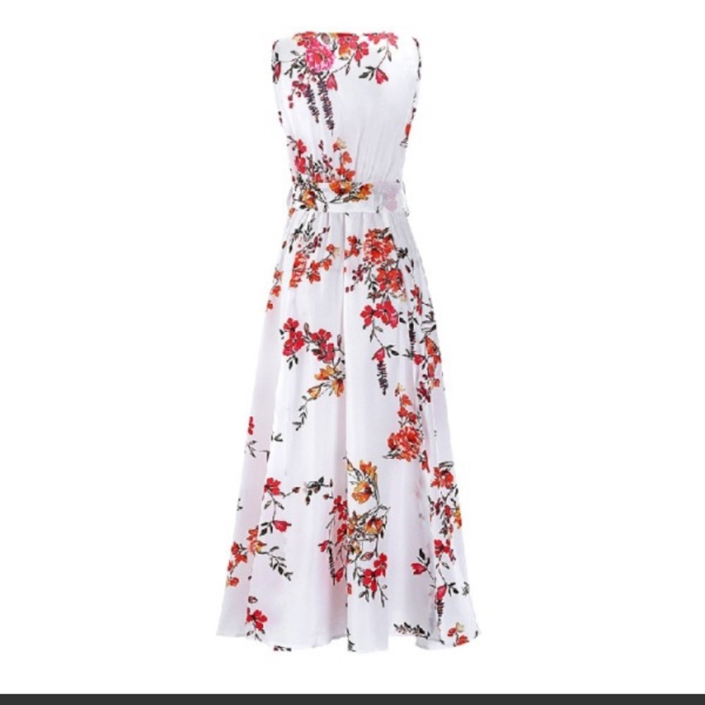 FLORAL SLEEVELESS MAXI DRESS - Picture 4 of 11
